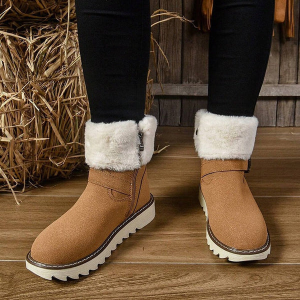 Women's Warm Zippered Snow Boots